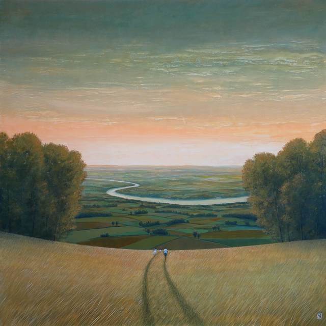 Philippe Charles Jacquet, ‘En chemin’, Painting, Oil on board, Hugo Galerie