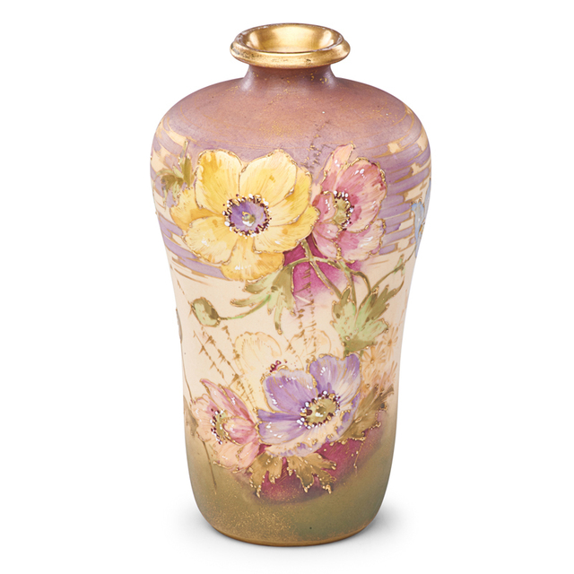 Paul Dachsel, ‘Riessner, Stellmacher & Kessel, Amphora Vase With Poppies, Turn-Teplitz, Bohemia’, 1900s, Rago/Wright
