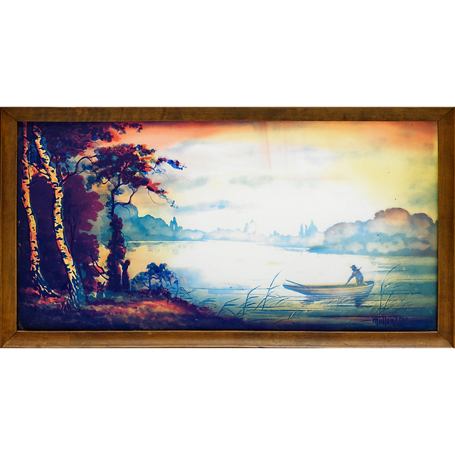 Muller Freres, ‘Plaque With Fishing Scene (Framed), France’, Early 20th C., Rago/Wright