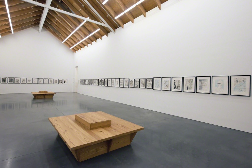 Installation view of "Parrish Perspectives–Jules Feiffer: Kill My Mother", on view at the Parrish Art Museum March 15, 2015 – April 26, 2015. Photo: Daniel Gonzales. Installation view of "Parrish Perspectives–Jules Feiffer: Kill My Mother", on view at the Parrish Art Museum March 15, 2015 – April 26, 2015. Photo: Daniel Gonzales.
