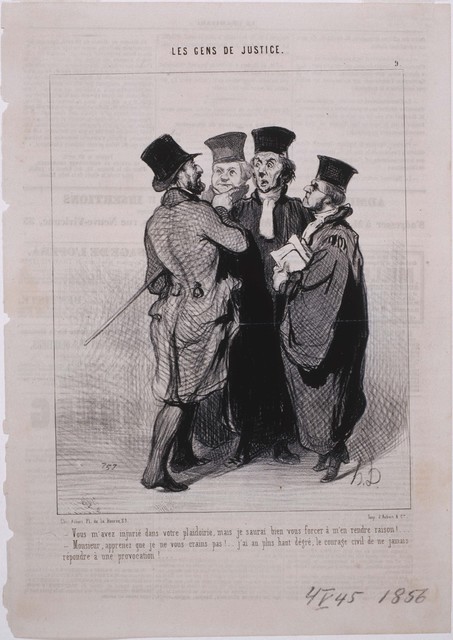 Honoré Daumier, ‘Les Gens de Justice: Vous m'avez Injuré dans votre plaidoirie’, 1845, Phillips Collection