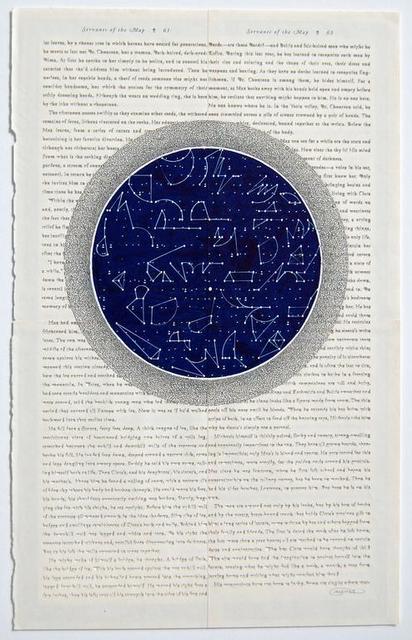 Youdhishtir Maharjan, ‘Servants of the Map’, 2017, Drawing, Collage or other Work on Paper, Acrylic and cutout text collage on reclaimed bookpages, Seraphin Gallery