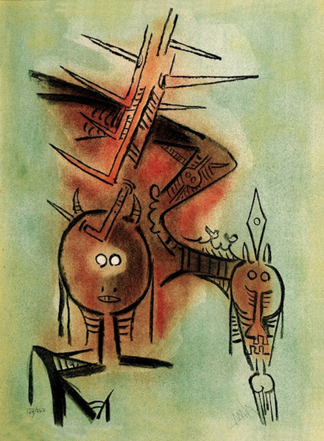 Wifredo Lam, ‘Belle Epine from the Pleni Luna suite’, 1974, Print, Lithograph, MLA Gallery