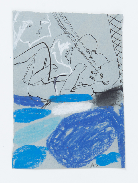 Samuel Bassett, ‘Fishnet Death Bed’, 2020, Drawing, Collage or other Work on Paper, Work on paper, Vigo Gallery