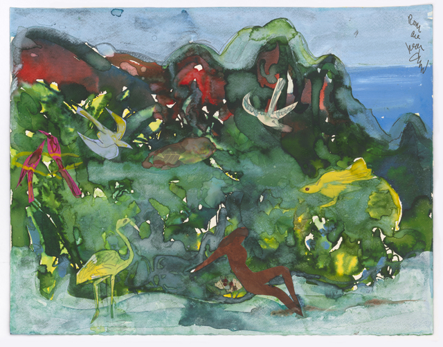 Romare Bearden, ‘Caribbean Song’, ca. 1980, Drawing, Collage or other Work on Paper, Watercolor and collage on paper, Dolan/Maxwell