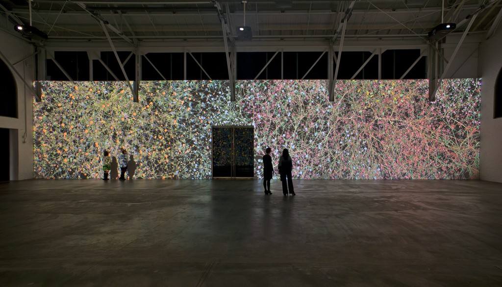 Jennifer Steinkamp
Madame Curie, 2011
seven-channel, synchronized projection
dimensions variable
Collection Museum of Contemporary Art San Diego
Museum purchase with funds provided by Joan and Irwin Jacobs, 2011.1
Photo: Robert Wedemeyer
Jennifer Steinkamp
Madame Curie, 2011
seven-channel, synchronized projection
dimensions variable
Collection Museum of Contemporary Art San Diego
Museum purchase with funds provided by Joan and Irwin Jacobs, 2011.1
Photo: Robert Wedemeyer