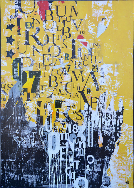 Sylvie Perrin, ‘Rue Cyrano’, 2019, Mixed Media, Collage and mixed technique on canvas + epoxy resin, THE WHITE ROOM GALLERY