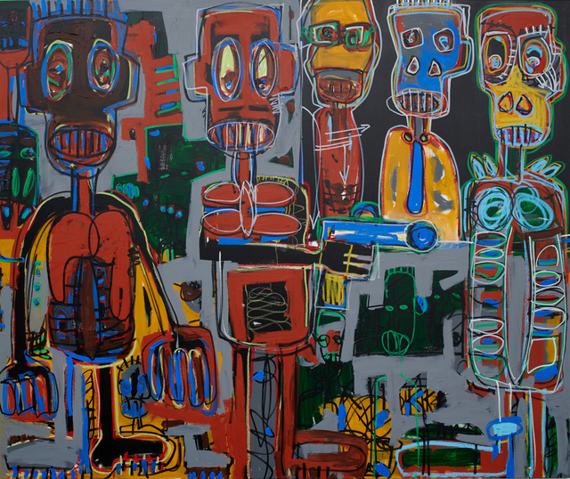 Aboudia, ‘Untitled’, 2018, Painting, Acrylic, oil pastel & Posca on canvas, Jack Bell Gallery