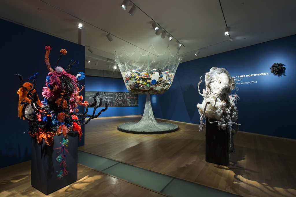 Installation view of 'Crochet Coral Reef: TOXIC SEAS', 2016. Photo by Jenna Bascom. Courtesy of the Museum of Arts and Design. Installation view of 'Crochet Coral Reef: TOXIC SEAS', 2016. Photo by Jenna Bascom. Courtesy of the Museum of Arts and Design.