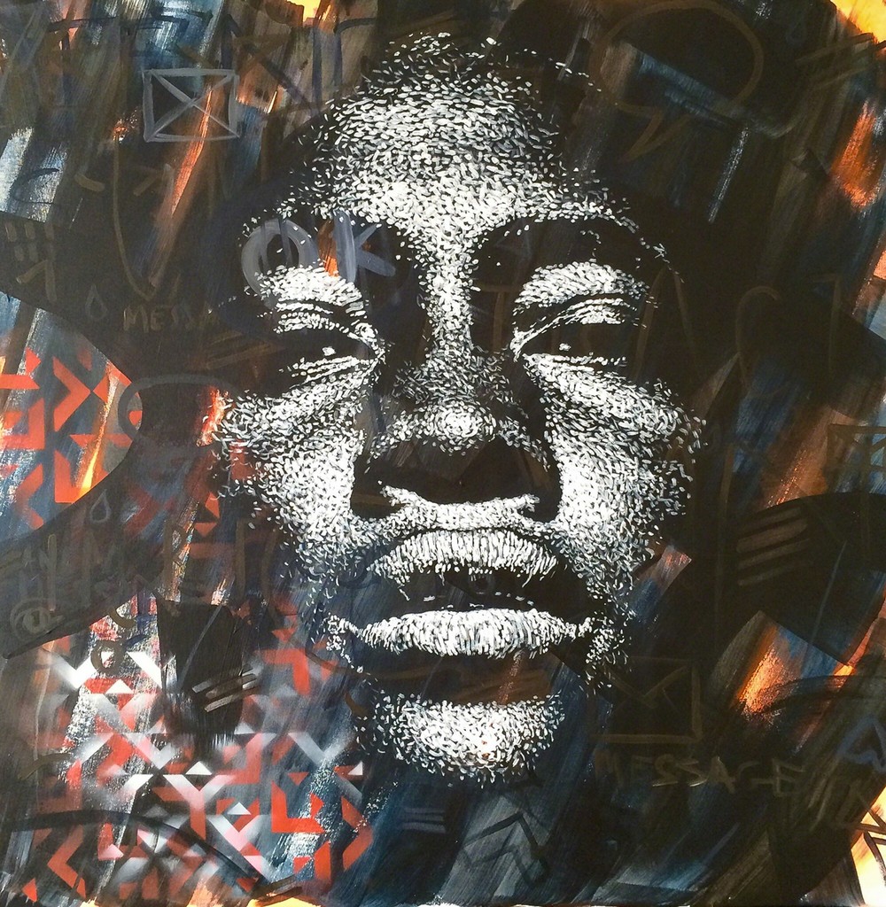 Sébastien Bouchard - Welcome Home - 2016 - 90x90cm - Mixed media on canvas Sébastien Bouchard - Welcome Home - 2016 - 90x90cm - Mixed media on canvas