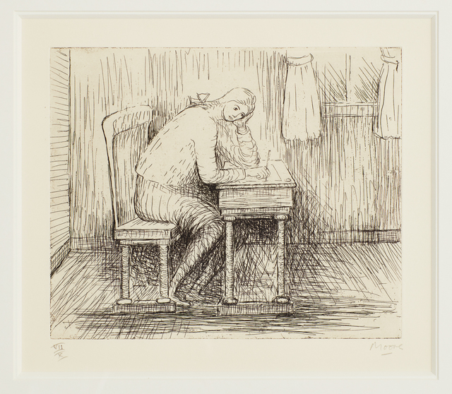 Girl doing homework henry moore 04 picture