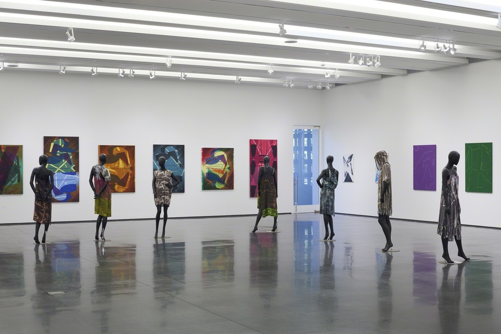 Installation view: Cheryl Donegan, GRLZ + VEILS, 2018. Photo: Tony Prikryl Installation view: Cheryl Donegan, GRLZ + VEILS, 2018. Photo: Tony Prikryl