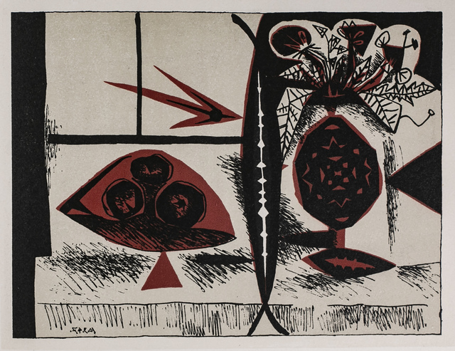 Pablo Picasso, ‘Composition Au Vase De Fleurs (Composition In Vase Of Flowers), 1949 Limited edition Lithogrph by Pablo Picasso’, 1949, White Cross
