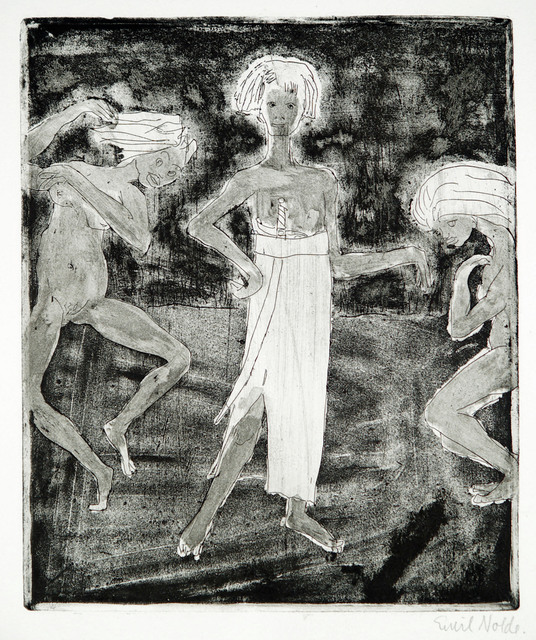 Emil Nolde, ‘Junger Fürst und Tänzerinnen ’, 1918, Print, Line- and Tonal-Etching, Henze & Ketterer & Triebold