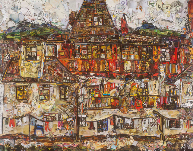Vik Muniz, ‘Repro: House with Drying Laundry, After Egon Schiele’, 2019, Photography, Archival inkjet print, Rena Bransten Gallery