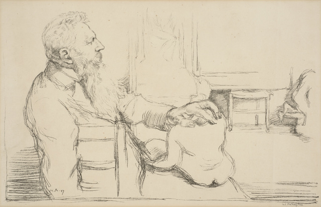 William Rothenstein, ‘Portrait of Auguste Rodin’, 1897, Print, Lithograph, Ben Uri Gallery and Museum