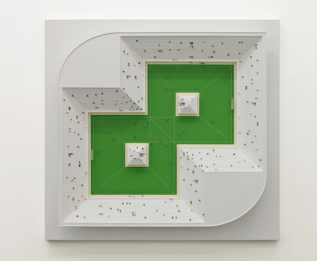 Eduardo Coimbra, ‘Stadium III’, 2011, Sculpture, Painted MDF and plastic miniatures, Galeria Nara Roesler