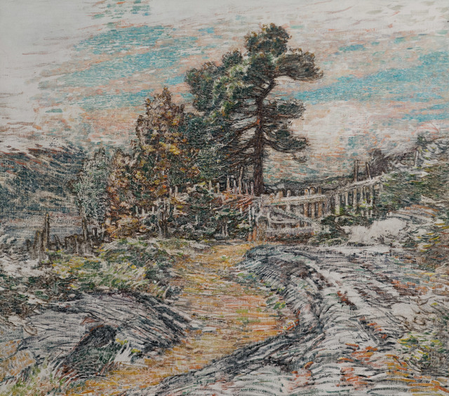 Walter Griffin, ‘Old Gate, Norway ’, ca. 1910, Painting, Oil and graphite on canvas, Vose Galleries