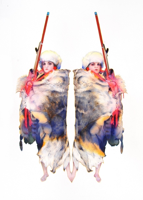 June Glasson, ‘Naomi x2’, Drawing, Collage or other Work on Paper, Ink on paper, Visions West Contemporary