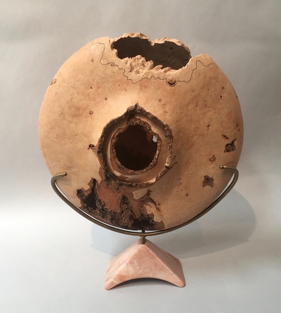 Dennis Stewart, ‘Untitled’, ca. 1980, Sculpture, Maple, alabaster & brass, Beatrice Wood Center for the Arts