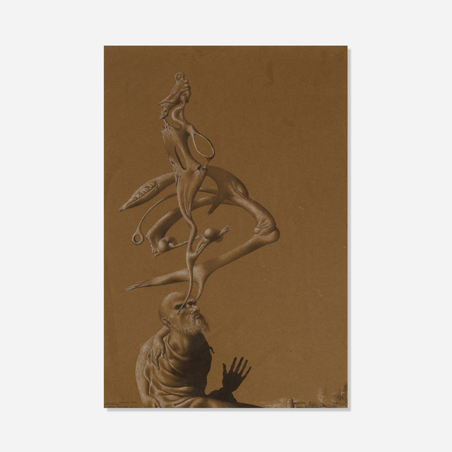 Federico Castellon, ‘Theirfore Peasants Shall Reincarnate’, 1956, Drawing, Collage or other Work on Paper, Ink, pencil and gouache on paper, Rago/Wright