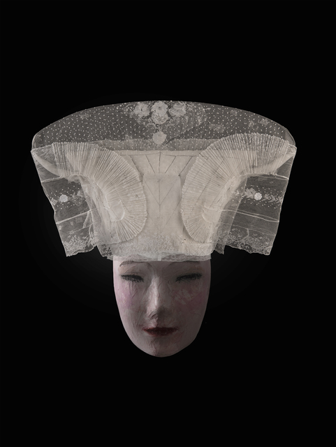 Christine Mathieu, ‘Coiffe de tête dite « ballon », XIXe siècle. Ile d’Oléron (Charente-Maritime). Tulle, broderie, coton piqué, ruban, métal. Collection MUCEM.’, 2019, Photography, Hepson Hot press Bright print, Segolene Brossette Galerie