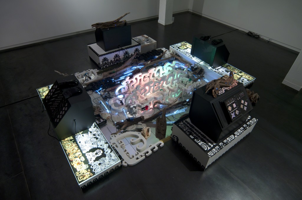 MSHR's interactive installation, Liquid Hand, viewed from above. Photo by Worksighted. MSHR's interactive installation, Liquid Hand, viewed from above. Photo by Worksighted.