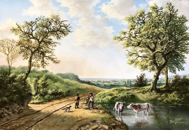 Rob van Assen, ‘Summer landscape with shepherds and cows.’, 2019, ArtBoutique