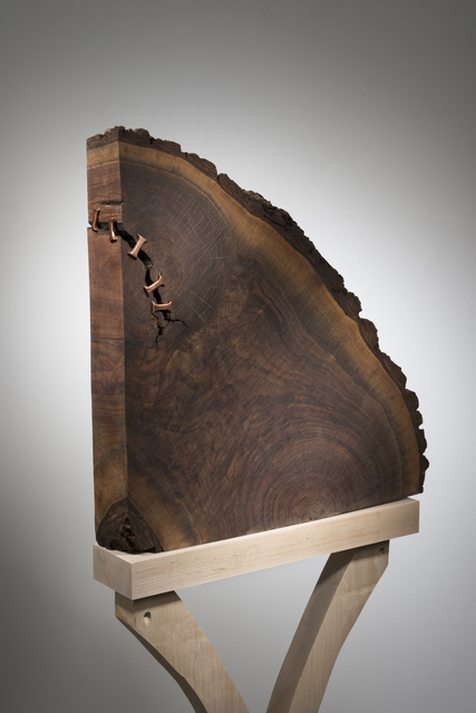 Betty McGeehan, ‘Minimal Wood Abstract Sculpture: 'Conservation'’, 2015-18, Sculpture, Walnut Wood, Copper, Ivy Brown Gallery