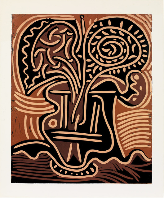Pablo Picasso, ‘Bouquet dans un vase’, 1959, Print, 3rd state: linocut in four colors on one linoblock pulled on Arches vellum, Gagosian