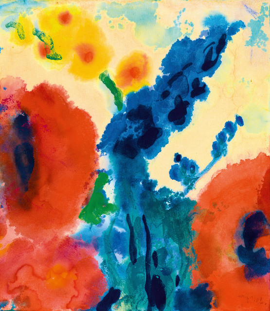 Emil Nolde, ‘Poppy and Larkspur’, 1930/35, Drawing, Collage or other Work on Paper, Watercolour on Japanese paper, Galerie Kovacek & Zetter