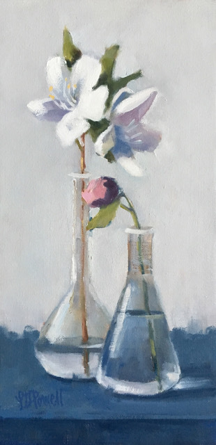 Lesley Powell, ‘Beakers with Azaleas and a Bud’, 2019, Shain Gallery