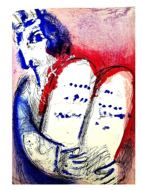 Marc Chagall, ‘Original Lithograph "Tablets of Stone" by Marc Chagall’, 1956, Galerie Philia