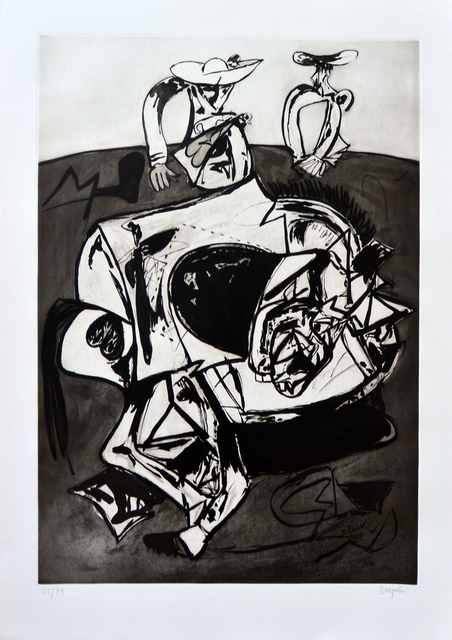 Juan Barjola, ‘Caída del caballo (Falling from the Horse)’, 1994, Print, Etching, aquatint and dry point on BFK Rives paper, Invertirenarte.es