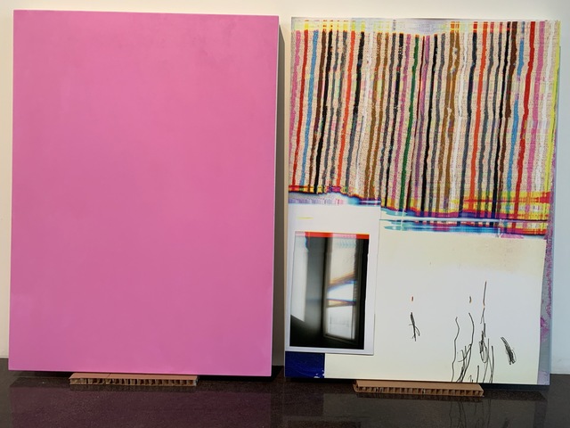 Liz Trosper, ‘let me open a window: pink’, 2019, Painting, UV inks on canvas with acrylic and serigraph ink on canvas, Barry Whistler Gallery