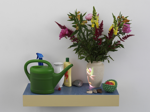 Pipilotti Rist, ‘Sparking of the Domesticated Synapses (Funkenbildung der domestizierten Synapsen)’, 2010, Installation, 1 integrated projector and media player, diverse objects, shelf board or table, Luhring Augustine