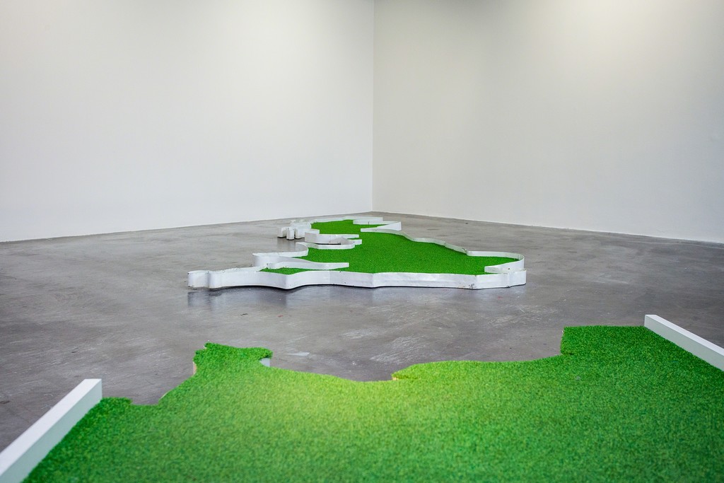 Installation view of "Doug Fishbone's Leisure Land Golf" at New Art Exchange, Nottingham (2016) Photo by Bartosz Kali Installation view of "Doug Fishbone's Leisure Land Golf" at New Art Exchange, Nottingham (2016) Photo by Bartosz Kali