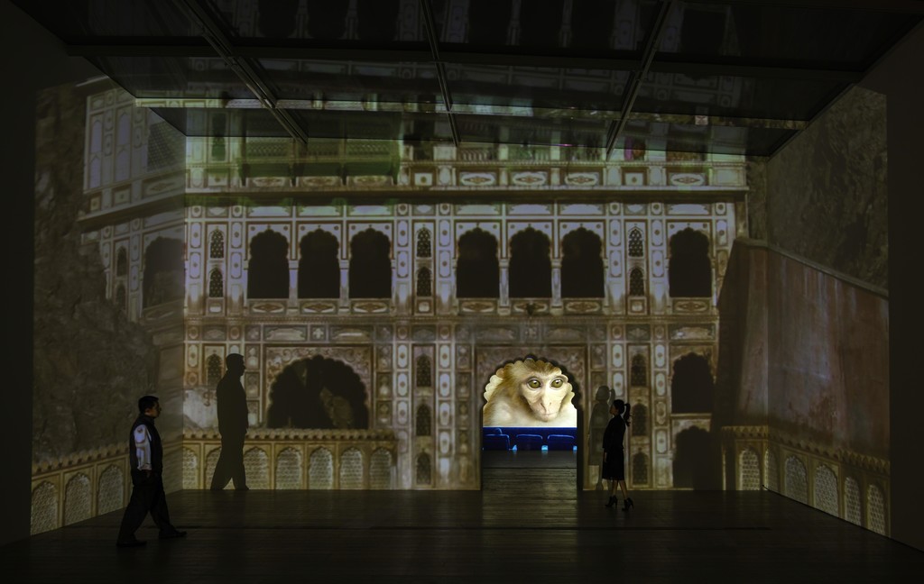 Installation photograph, "Diana Theater: The Sympathetic Imagination," Los Angeles County Museum of Art, November 22, 2015 - February 21, 2016. Courtesy of Diana Thater. Photo: Fredrik Nilsen. Installation photograph, "Diana Theater: The Sympathetic Imagination," Los Angeles County Museum of Art, November 22, 2015 - February 21, 2016. Courtesy of Diana Thater. Photo: Fredrik Nilsen.