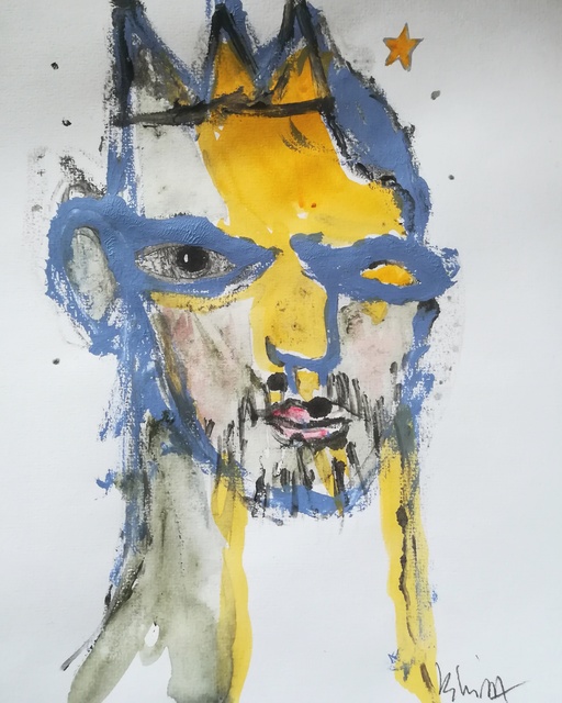 Pascal Briba, ‘Je Suis Le Roi D'une Etoile’, 2017, Painting, Acrylic on paper, Maison Depoivre