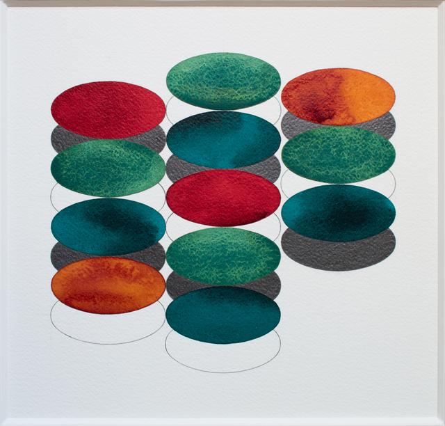 Jane Harris, ‘'Etude pour le drapeau - Trois FRACs de La Nouvelle Aquitaine - 4' ’, 2016, Drawing, Collage or other Work on Paper, Watercolor and graphite on paper, Galerie Bessières