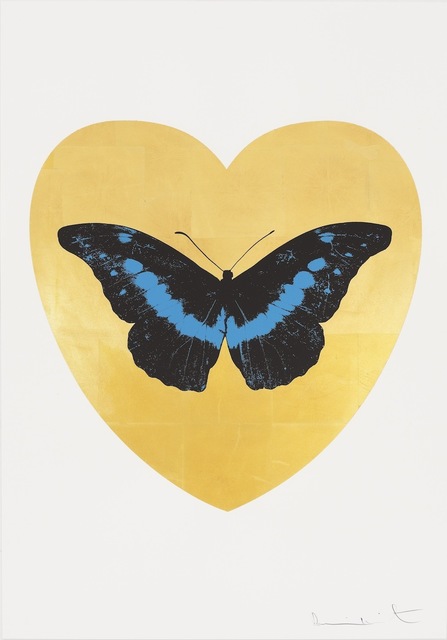 Damien Hirst, ‘I Love You - gold leaf, black, turquoise ’, 2015, Paul Stolper Gallery
