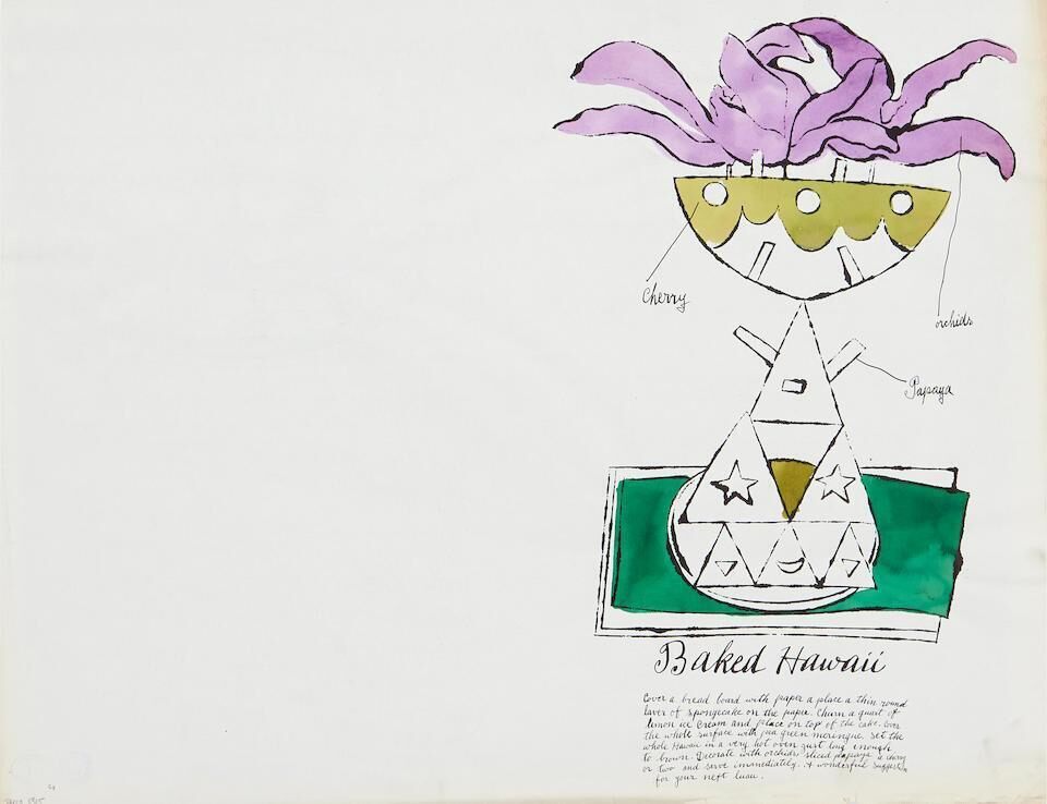 Andy Warhol - Baked Hawaii and Waterzoie/Double-sided page from Wild Raspberries (Feldman & Schellmann IV.131A and IV.137A)