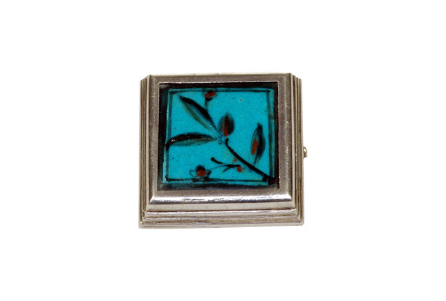 Wiener Werkstätte, ‘Wiener Werkstatte Georg Stoger Enamel Silver Brooch, ca 1914’, ca. 1914, Kunsthandel Kolhammer