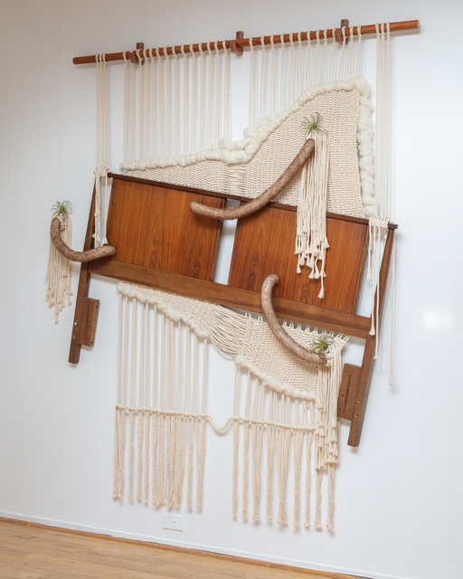 Elizabeth Folk, ‘Pure’, 2020, Sculpture, Mid-century headboard, macrame, wool, silicone, air plants, LAUNCH LA