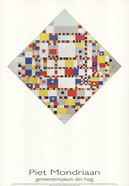 1970 Vintage MONDRIAN /"VICTORY BOOGIE WOOGIE/" MODERN COLOR offset Lithograph