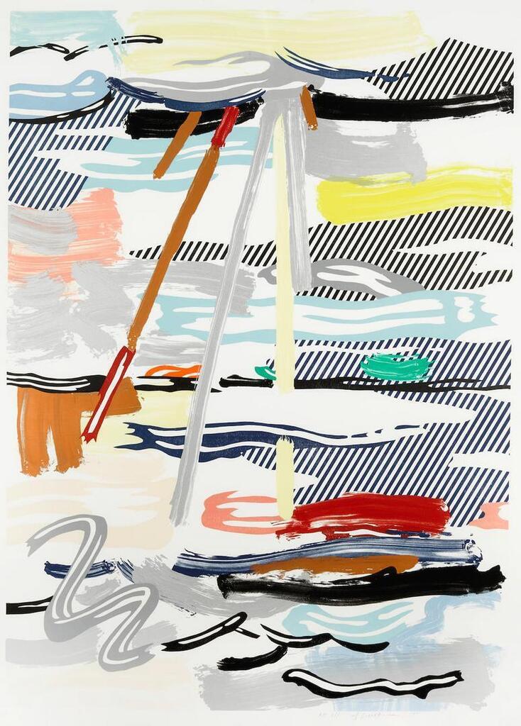 Roy Lichtenstein - Sunshine Through the Clouds, from Landscape Series (Cortlett 216, Gemini ), 1985