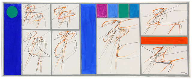 Achille Perilli, ‘Senza titolo’, 1966, Drawing, Collage or other Work on Paper, Tempera and ink on cardboard, Ambrosiana Casa d'Aste