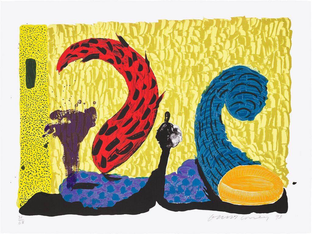 David Hockney - Pushing Up, from Some More New Prints (G. 1622, M.C.A.T. 340)