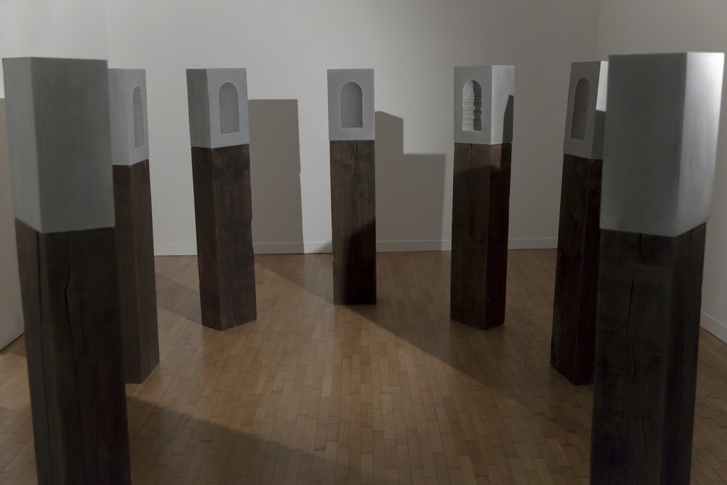 Isobel Church, "Nine Worthies", 2017, jesmonite, pigment, oak, 162x20x30cm each at Montoro12 Contemporary Art Isobel Church, "Nine Worthies", 2017, jesmonite, pigment, oak, 162x20x30cm each at Montoro12 Contemporary Art