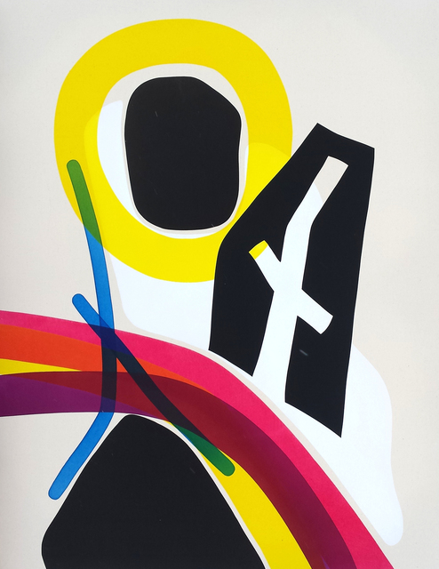Aron Hill, ‘Figure With Cross like Cutout’, 2016, Painting, Acrylic and Ink on Canvas, Oeno Gallery